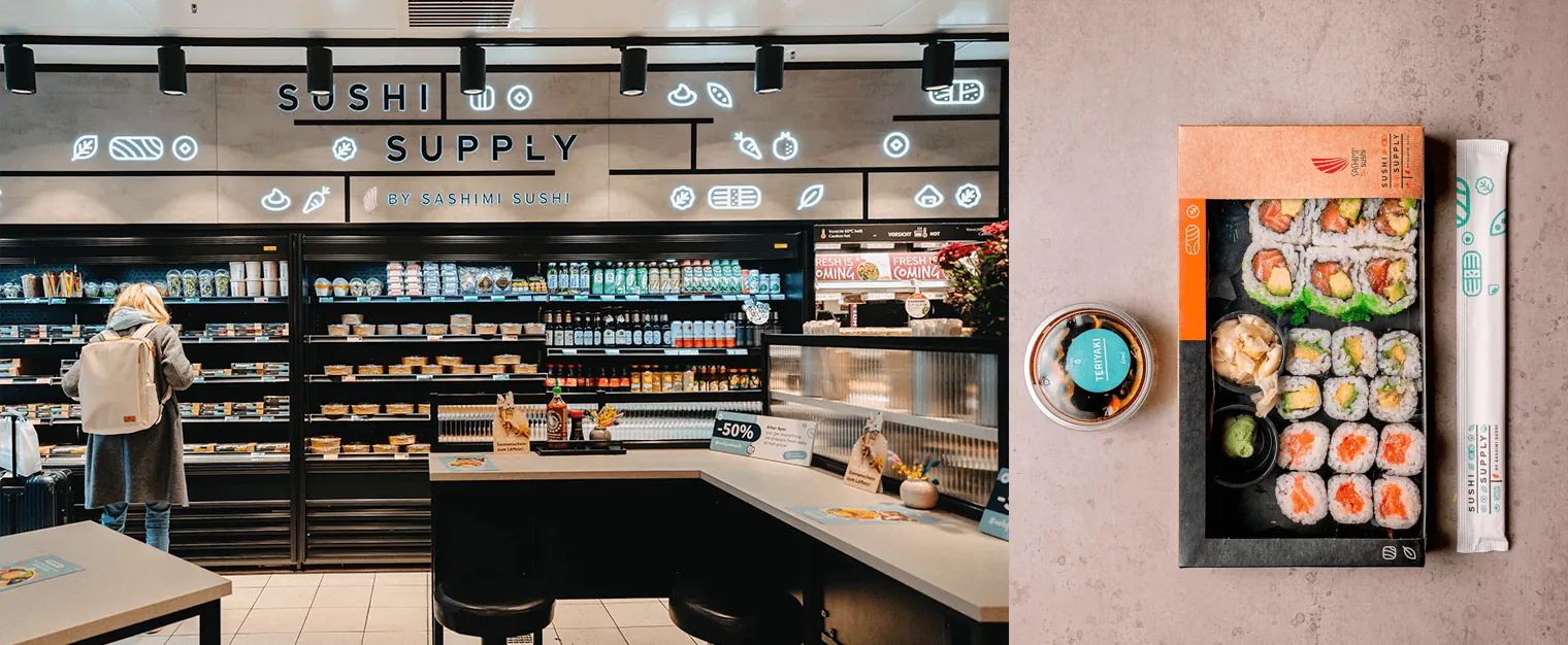 Sashimi Sushi im Hauptbahnhof Hamburg